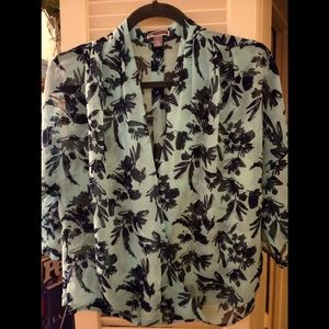 Chelsea28 Floral Faux Wrap Blouse